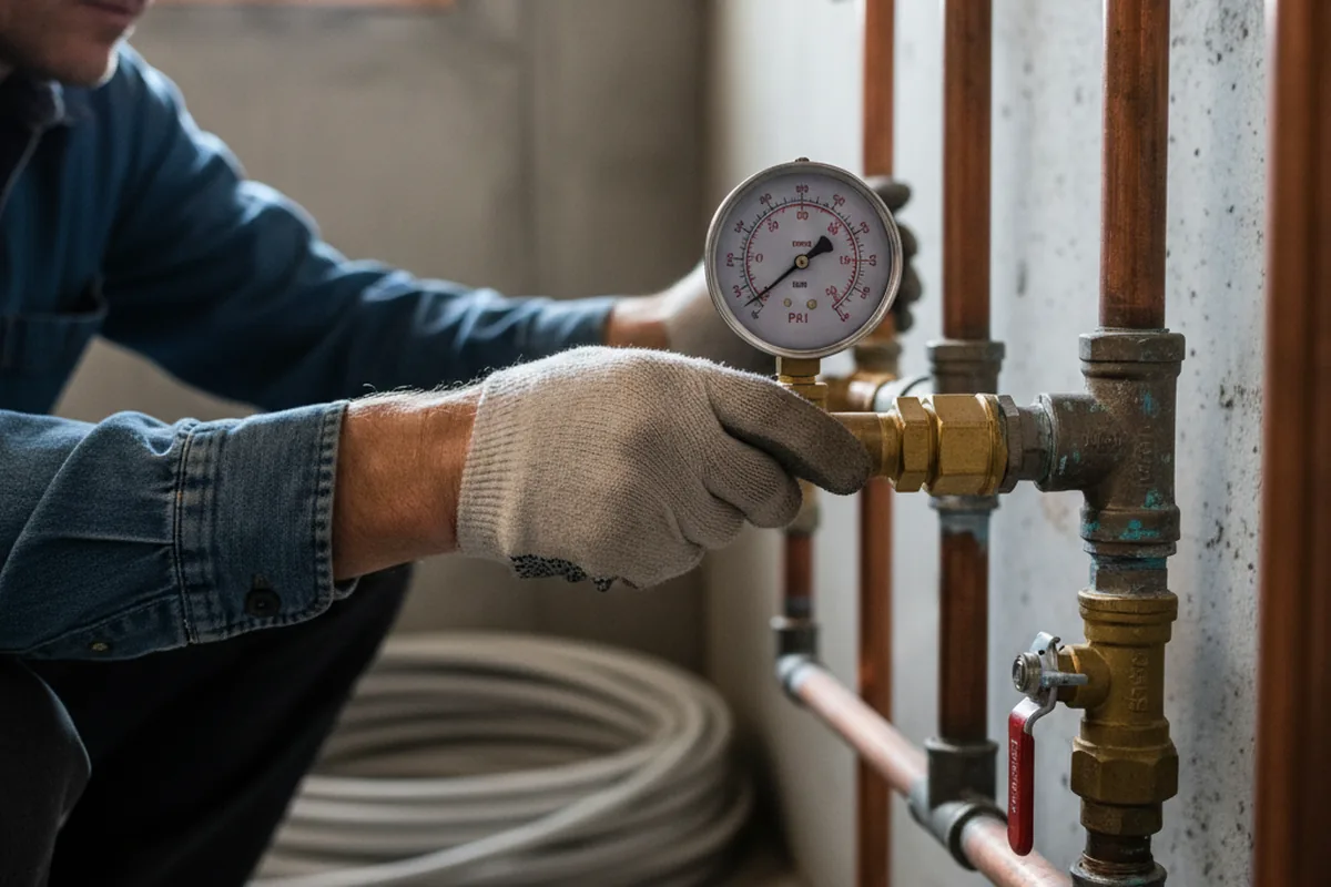 Pressure testing a repaired line during Water Line Repair in Rosendale